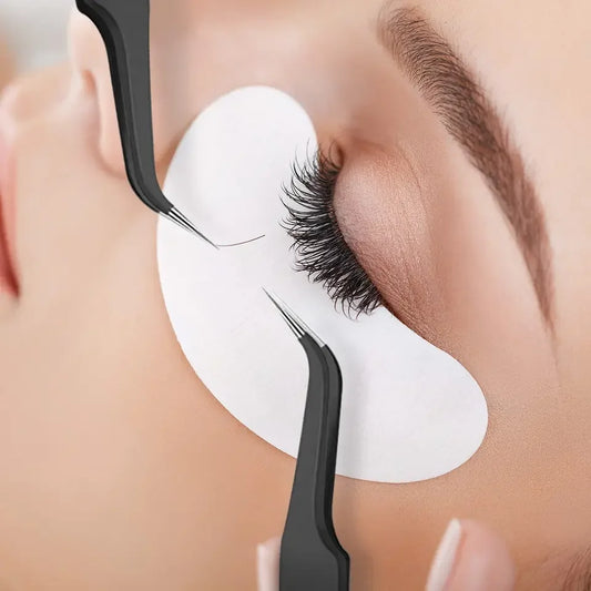 LuxuryGlow Stainless Steel Curved Tip Eyelash Tweezers – Precision Lash & Brow Tool