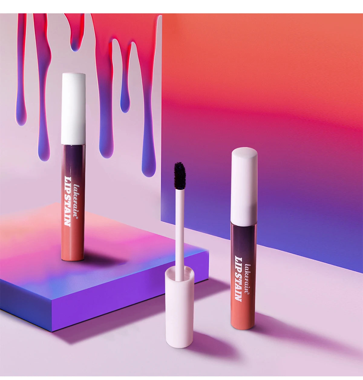 Brillo labial Peel &amp; Stick de Lakerain: brillo duradero, resistente al agua, antiadherente y resistente a las transferencias.