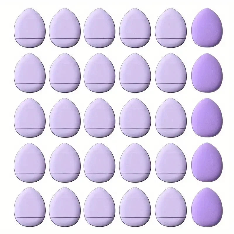 LuxuryGlow - 50 mini esponjas para los dedos, aplicadores de almohadilla rosas para base y corrector