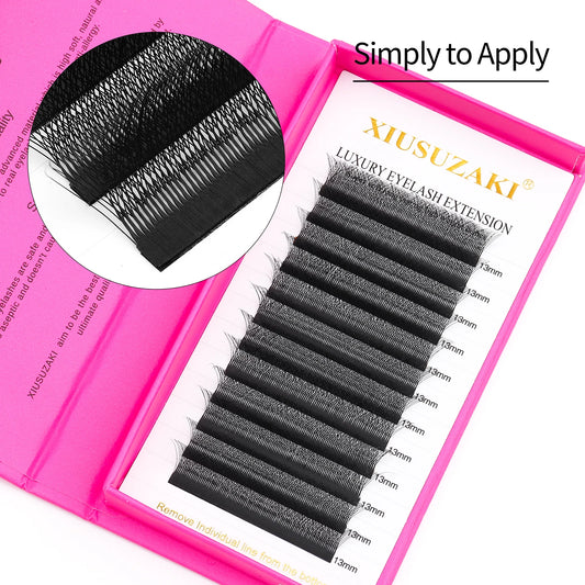 Pestañas postizas prefabricadas XIUSUZAKI 5D: extensiones de visón natural para una apariencia voluminosa, suave y esponjosa.