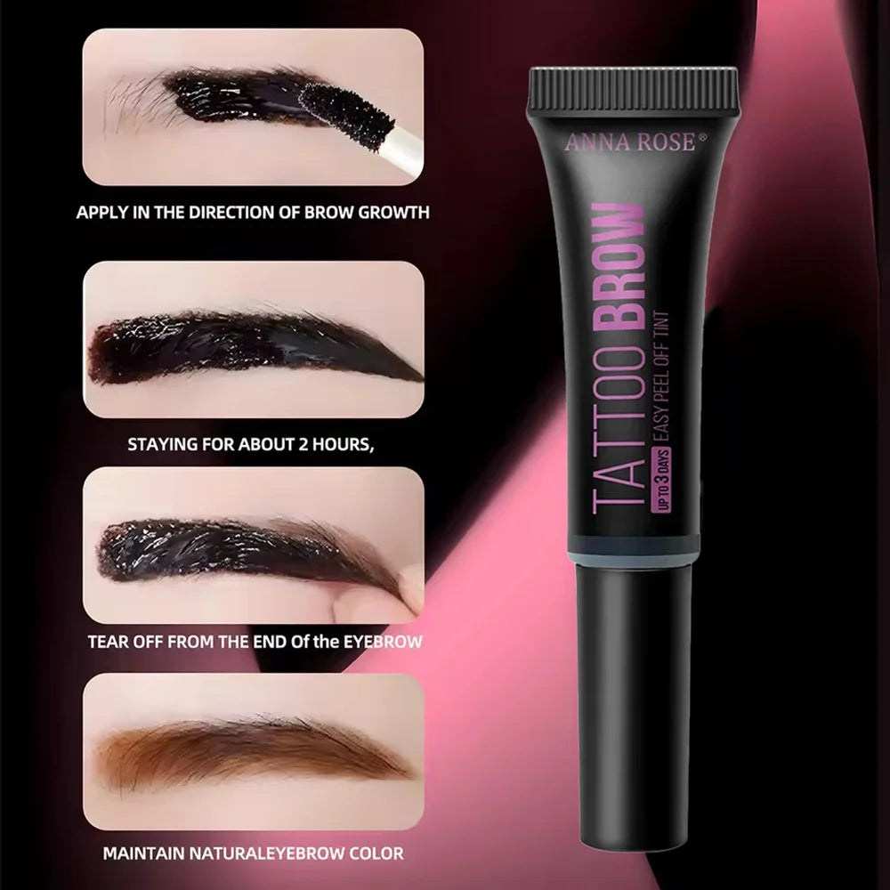 Gel de cejas LuxuryGlow resistente al agua, despegable y con plantillas: a prueba de manchas, duración de 3 días