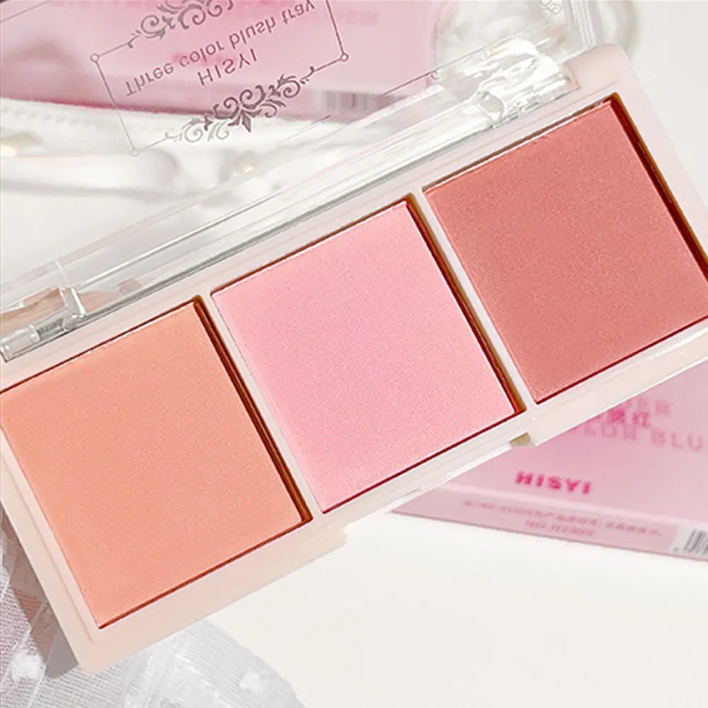 HISYI 3-Color Matte Blush – Long-Lasting, Natural Finish, Non-Cakey