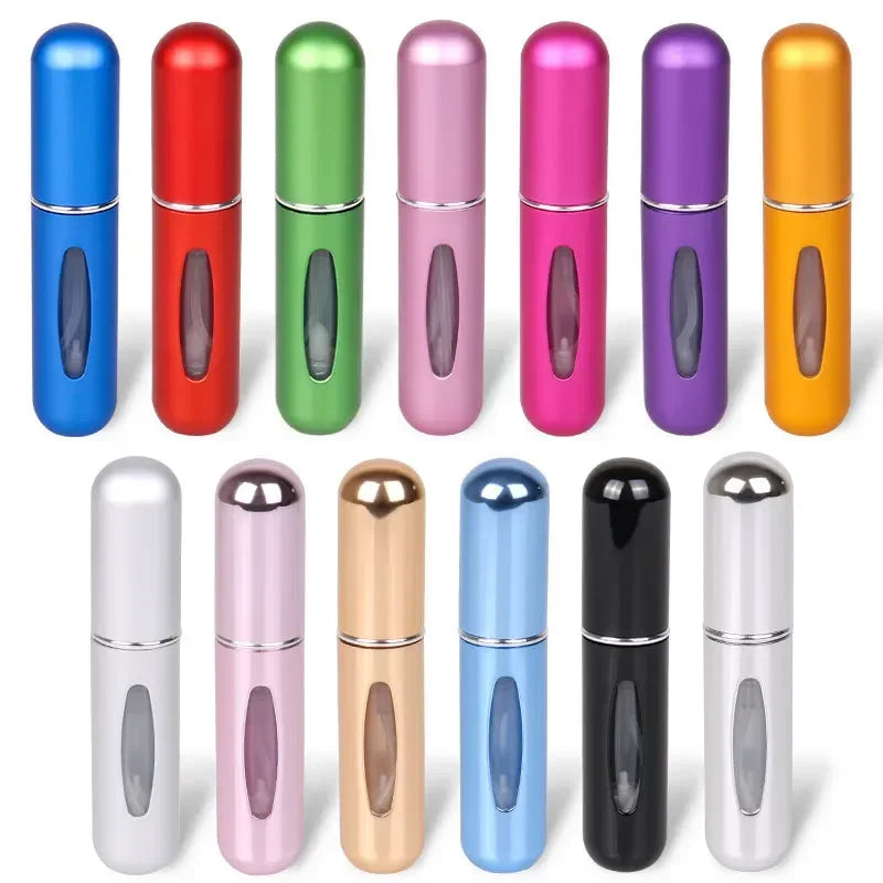 Atomizador de perfume portátil LuxuryGlow de 5 ml/8 ml: botella de viaje recargable con pulverizador para fragancias y alcohol