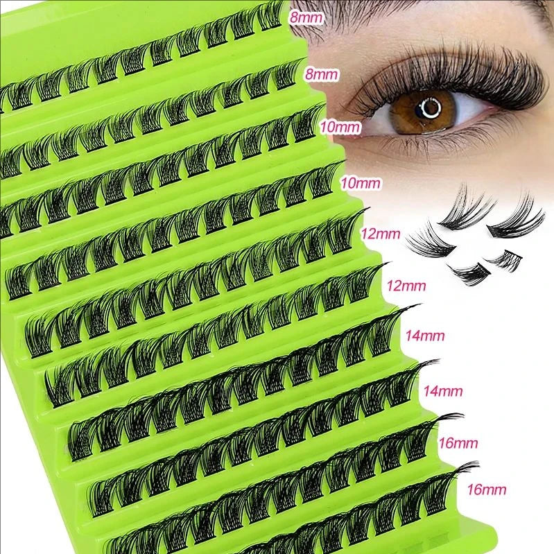 مجموعة رموش JPNPL MJ Lashes 40D DIY لتمديد الرموش - 120 قطعة من عناقيد المنك الصناعي على شكل حرف D