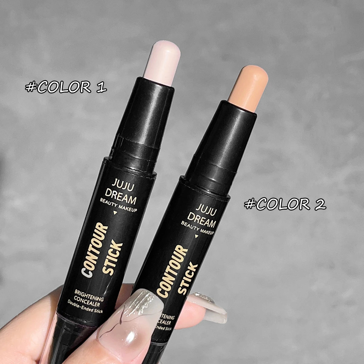 JUJU Dream Barra de contorno y corrector de doble punta: corrector de ojeras de larga duración