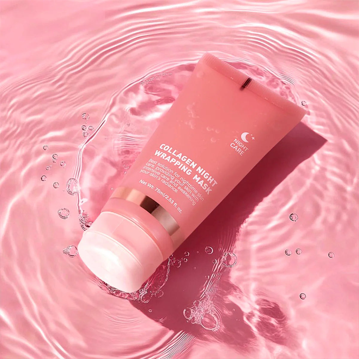 Mascarilla de noche exfoliante con colágeno Lakerain: hidratante, iluminadora y reafirmante para una piel radiante.