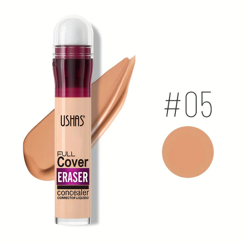 USHAS Sponge Head Liquid Concealer – Long-Lasting, Moisturizing & Full Coverage for Dark Circles, Acne & Blemishes
