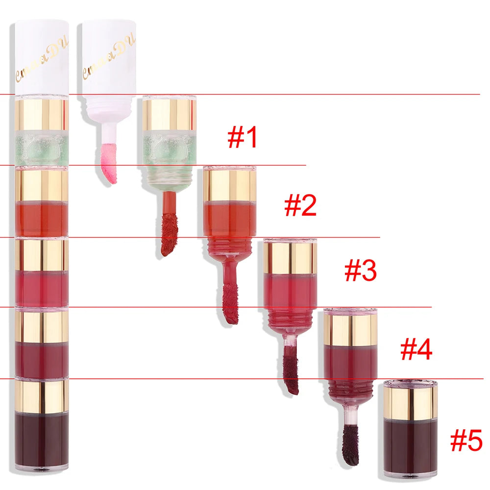 Set de brillo labial mate de larga duración Cmaadu de 5 colores: resistente al agua y a las manchas