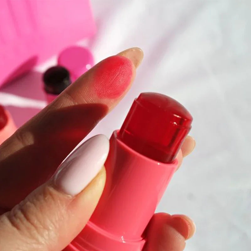 LuxuryGlow 3-in-1 Jelly Lipstick, Blush & Contour Stick – Moisturizing Korean Makeup