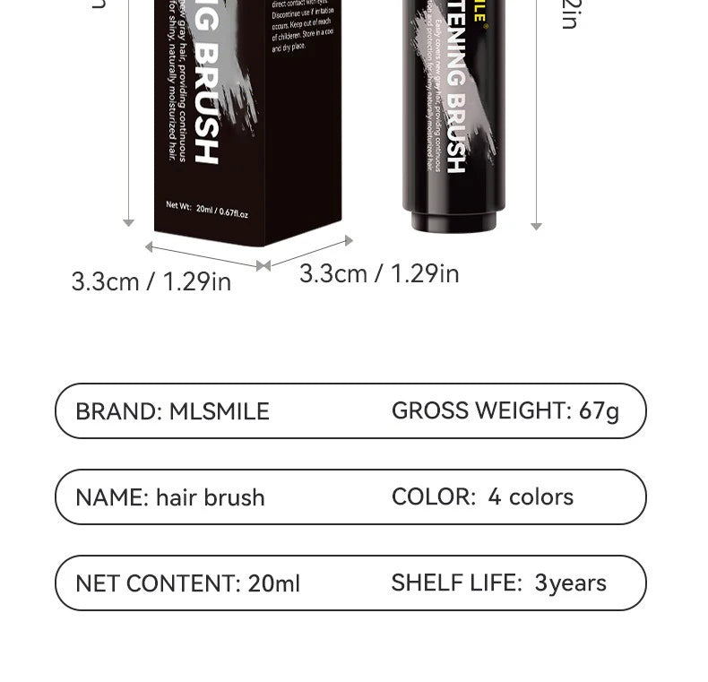 LuxuryGlow Disposable Hair Color Brush Stick – Temporary White Hair Concealer with Natural Plant Extracts (20ml)