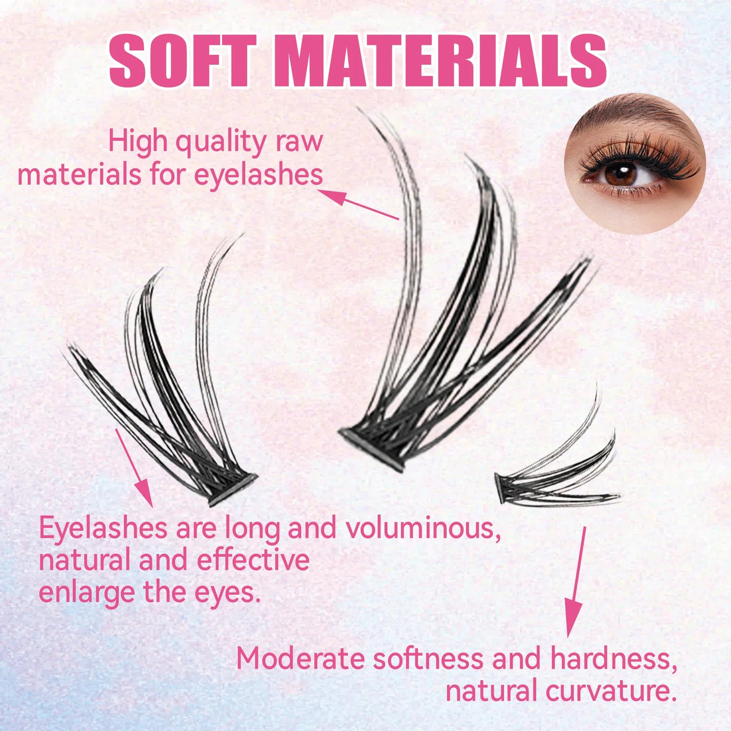 JPNPL MJ DIY Eyelash Extension Kit – 200 PCS Clusters with Bond & Seal