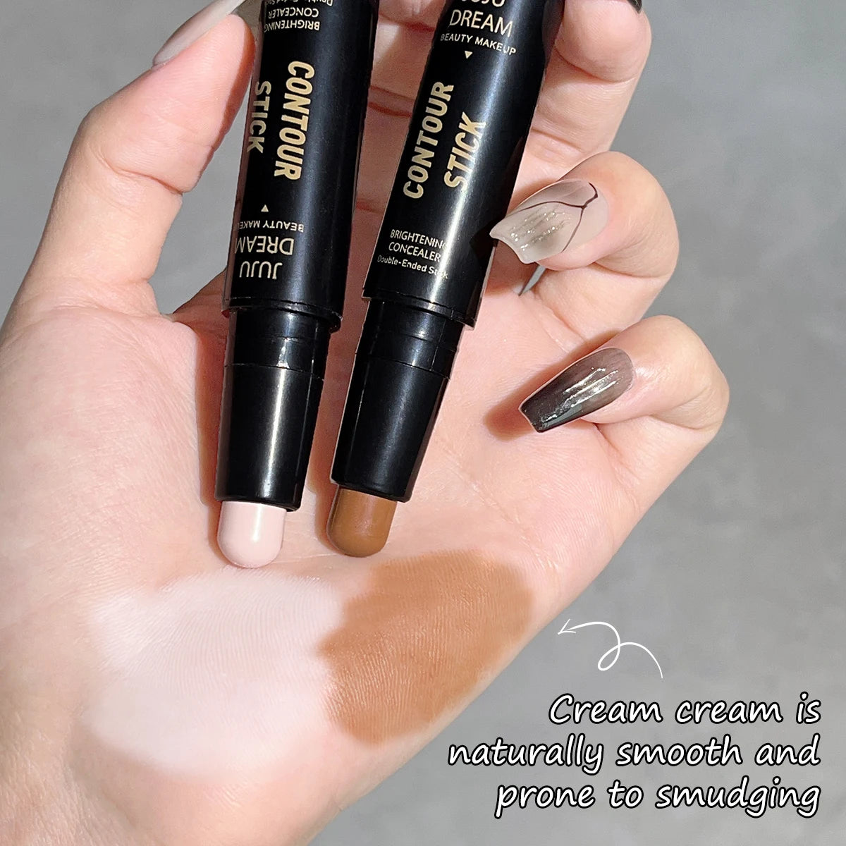 JUJU Dream Barra de contorno y corrector de doble punta: corrector de ojeras de larga duración