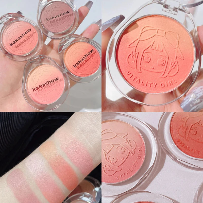 Rubor degradado LuxuryGlow Kakashow – Tono nude natural, acabado mate duradero (4 g)