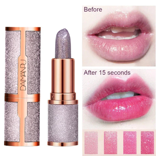 Lápiz labial LuxuryGlow con brillo que cambia de color: mate, hidratante y resistente al agua.