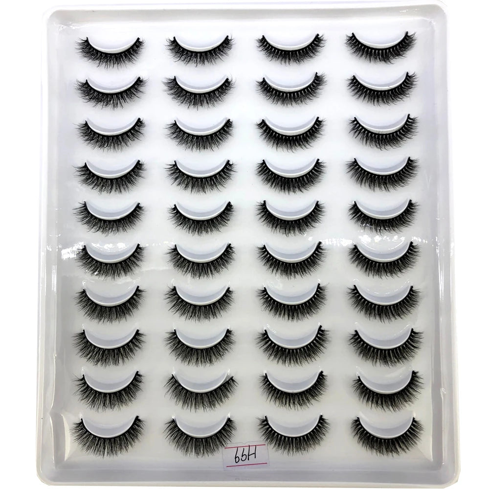 HBZGTLAD 20 Pairs 3D Faux Mink Lashes – Soft, Wispy, Reusable False Eyelashes Set