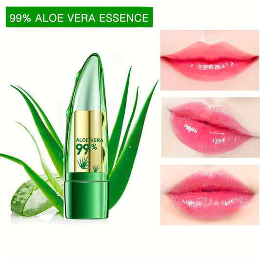 Lápiz labial LuxuryGlow Aloe Vera que cambia de color: bálsamo hidratante, duradero y suave.