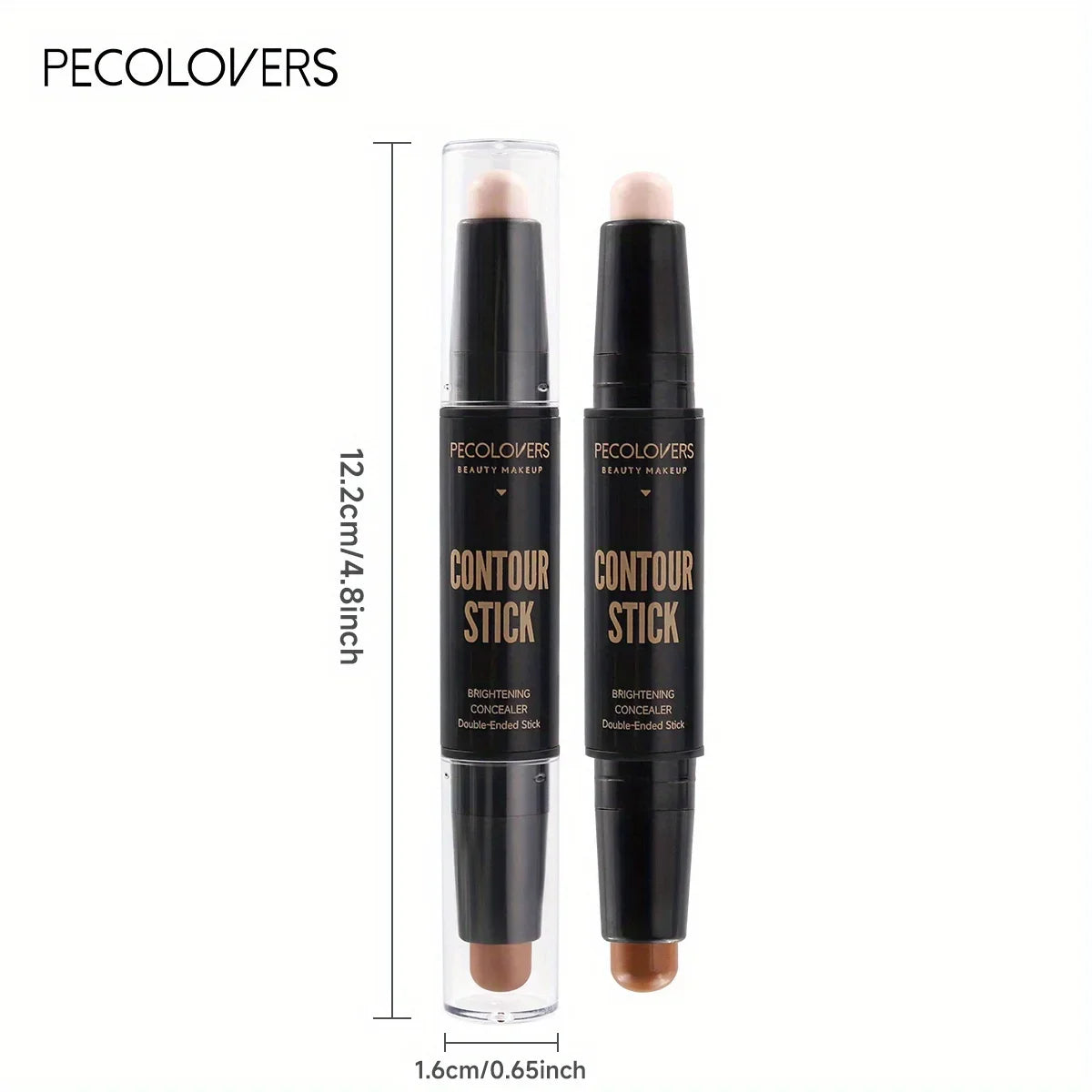 Lápiz iluminador y contorneador LuxuryGlow de doble cabezal: lápiz de maquillaje en crema resistente al agua