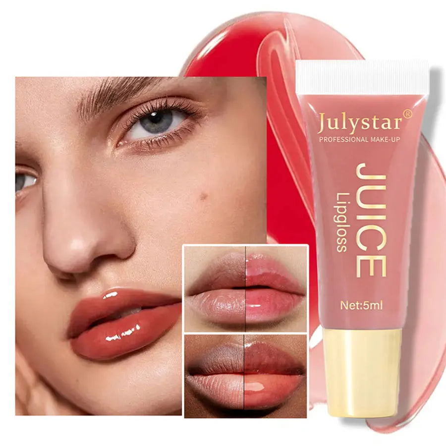 Aceite labial en gelatina Crystal Clear de Julystar: brillo labial hidratante y suavizante con aroma afrutado.