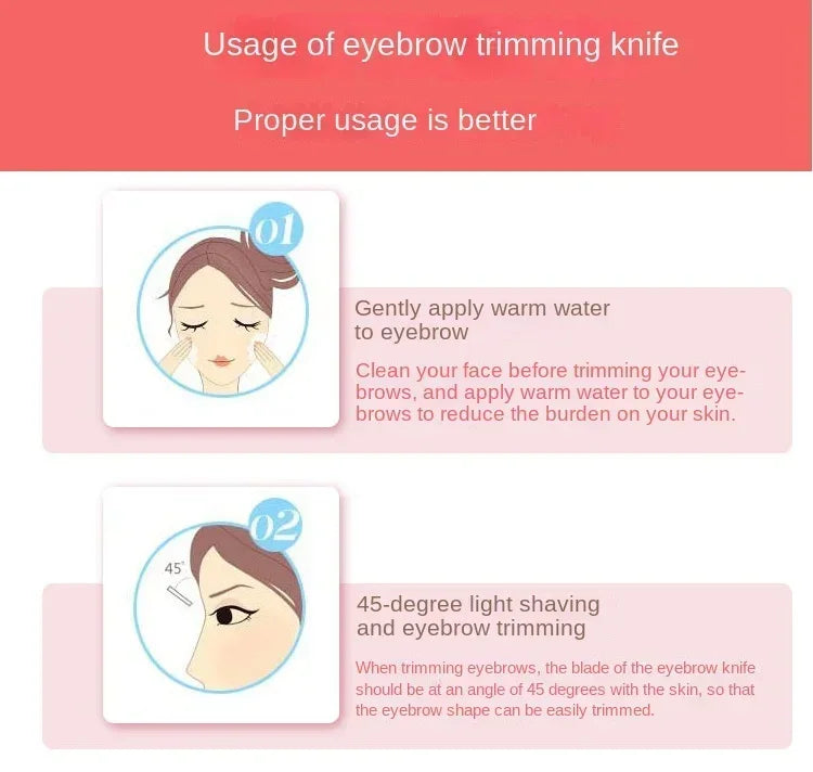 LuxuryGlow Portable Eyebrow Trimmer Razor – Stainless Steel Face & Brow Shaver for Women (1PC)