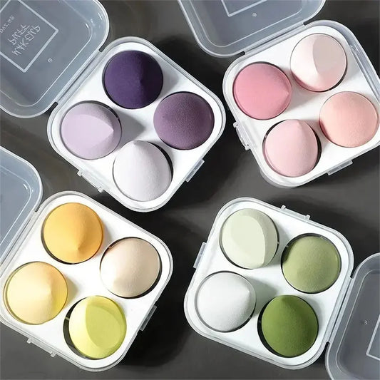 LuxuryGlow 4PCS Soft Makeup Sponge Blender Set – Flawless Foundation & Powder Puff