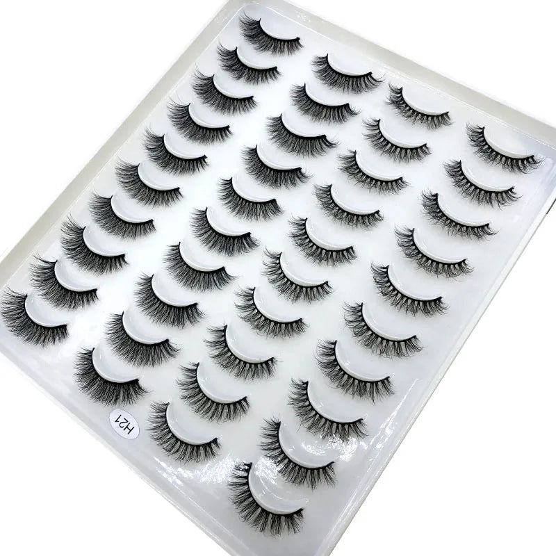 HBZGTLAD 20 Pairs 3D Faux Mink Lashes – Soft, Wispy, Reusable False Eyelashes Set