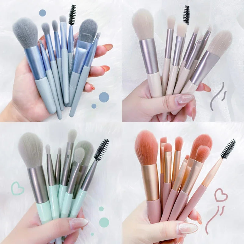 ZXZZS 8-Piece Soft Makeup Brush Set for Foundation, Blush & Eyeshadow