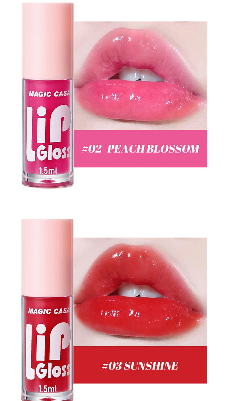 LuxuryGlow MAGIC CASA - Set de 6 aceites labiales en gelatina: brillo hidratante, voluminizador y duradero