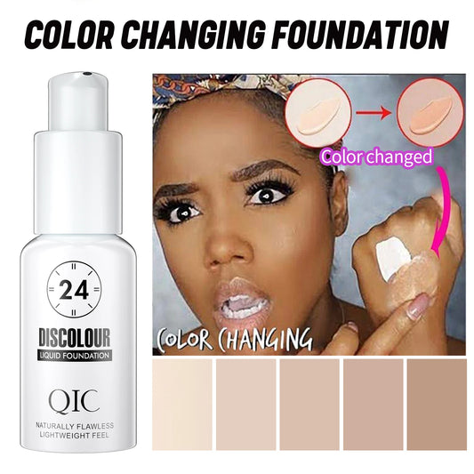 Base de maquillaje QIC Magic Color Changing: hidratante, de larga duración y acabado mate