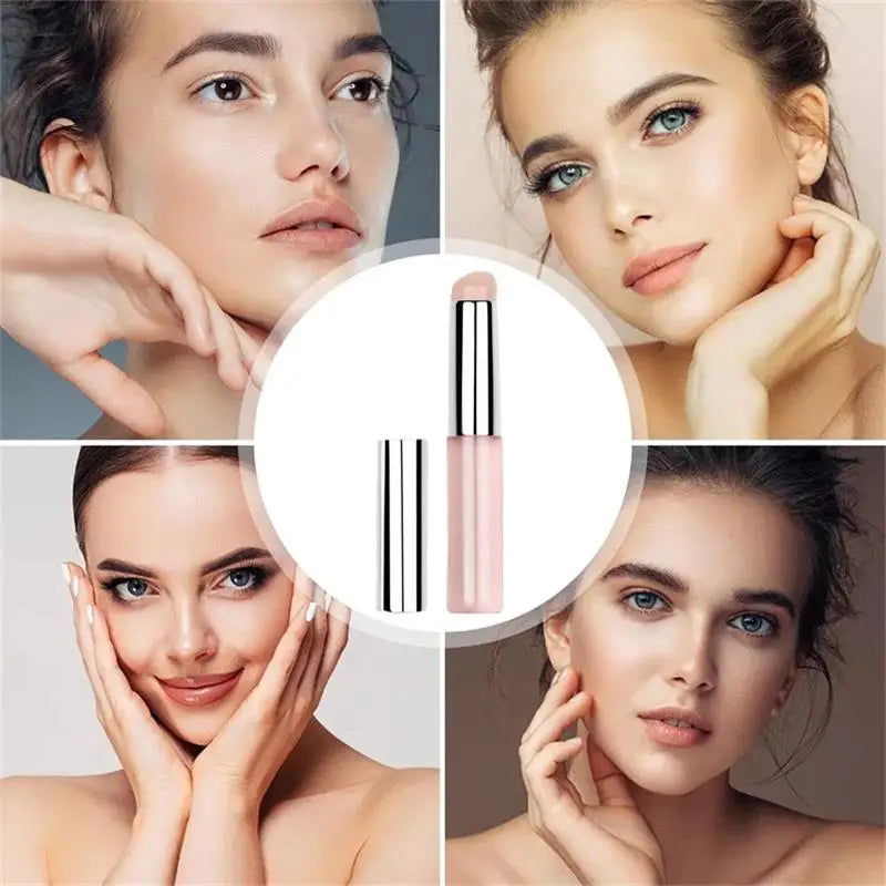 Pincel labial de silicona LuxuryGlow con funda: reutilizable, portátil y resistente al polvo.
