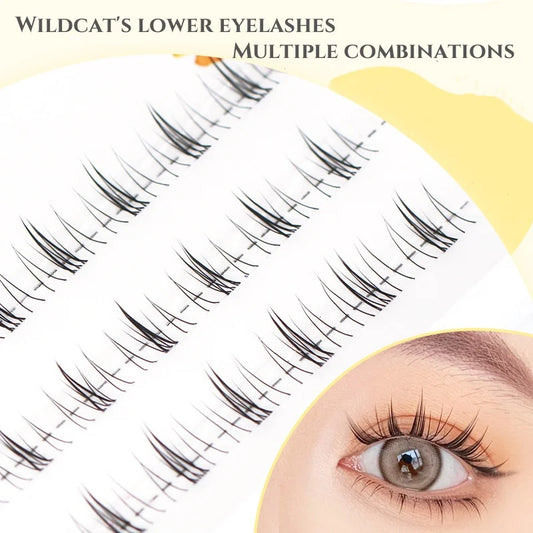 رموش سفلية طبيعية من JPNPL MIAOJIE - 10 صفوف من شرائح المانجا الهوائية أسفل الرموش 5-7 مم