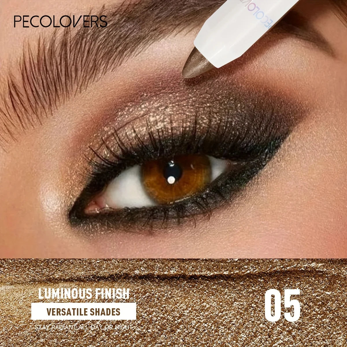 LuxuryGlow Waterproof Eyeshadow Stick — Long-Lasting, High-Pigment Shimmer & Matte Crayon