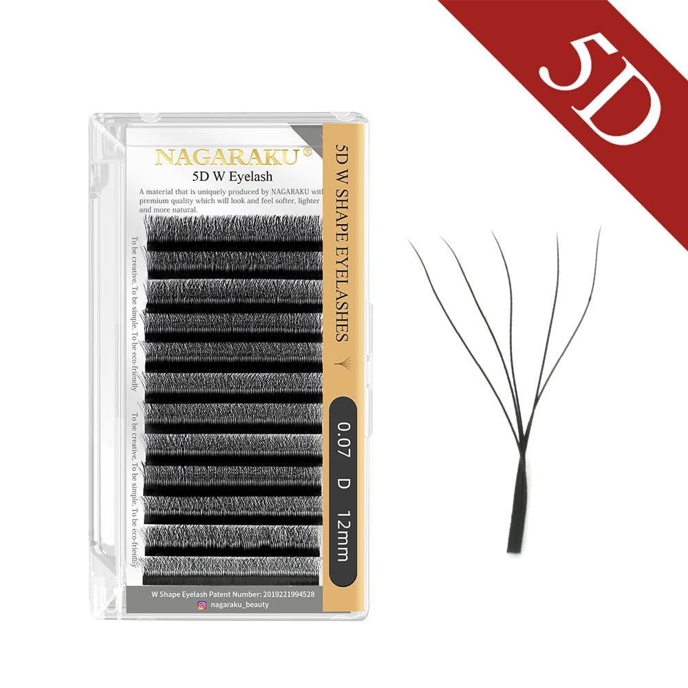 NAGARAKU W Shape مراوح الرموش المصنوعة مسبقًا - 3D / 4D / 5D / 6D Auto Bloom