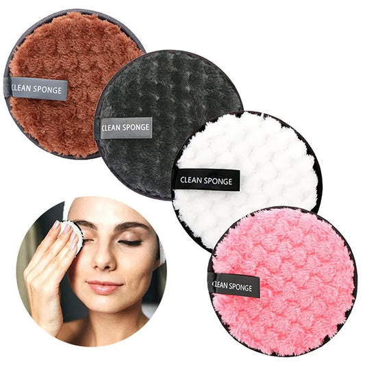 LuxuryGlow 4PCS Reusable Microfiber Makeup Remover Pads – Soft, Washable & Eco-Friendly