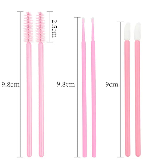 RUZOFO 200pcs Disposable Lash Brushes & Applicators Kit – Spoolies, Lip Wands, Micro Swabs