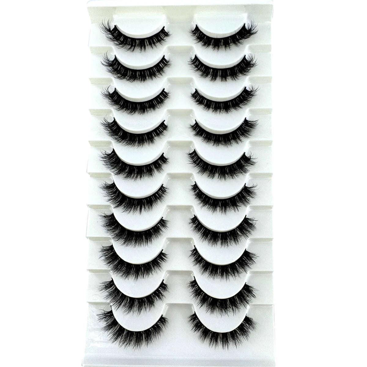 10 أزواج من رموش المنك الصناعية ثلاثية الأبعاد من HBZGTLAD - رموش شريطية رقيقة وكثيفة وناعمة