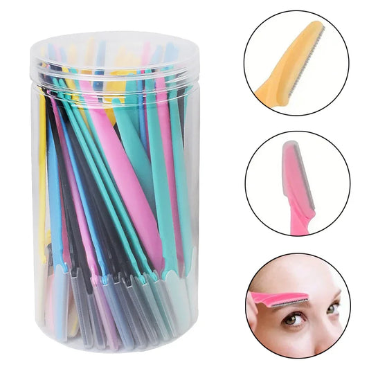 CNKESS - Set de 30 afeitadoras de cejas en botella: Recortador de vello facial seguro para mujeres
