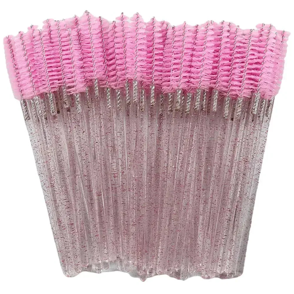 HUAZDS 50pcs Disposable Crystal Eyelash Brushes – Mascara Wands & Lash Combs