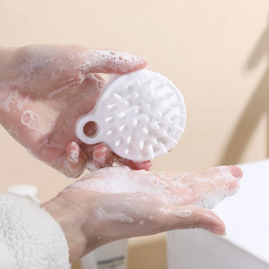 LUNCAY Silicone Scalp Massager Shampoo Brush – Soft Head Scrubber for Thick & Thin Hair