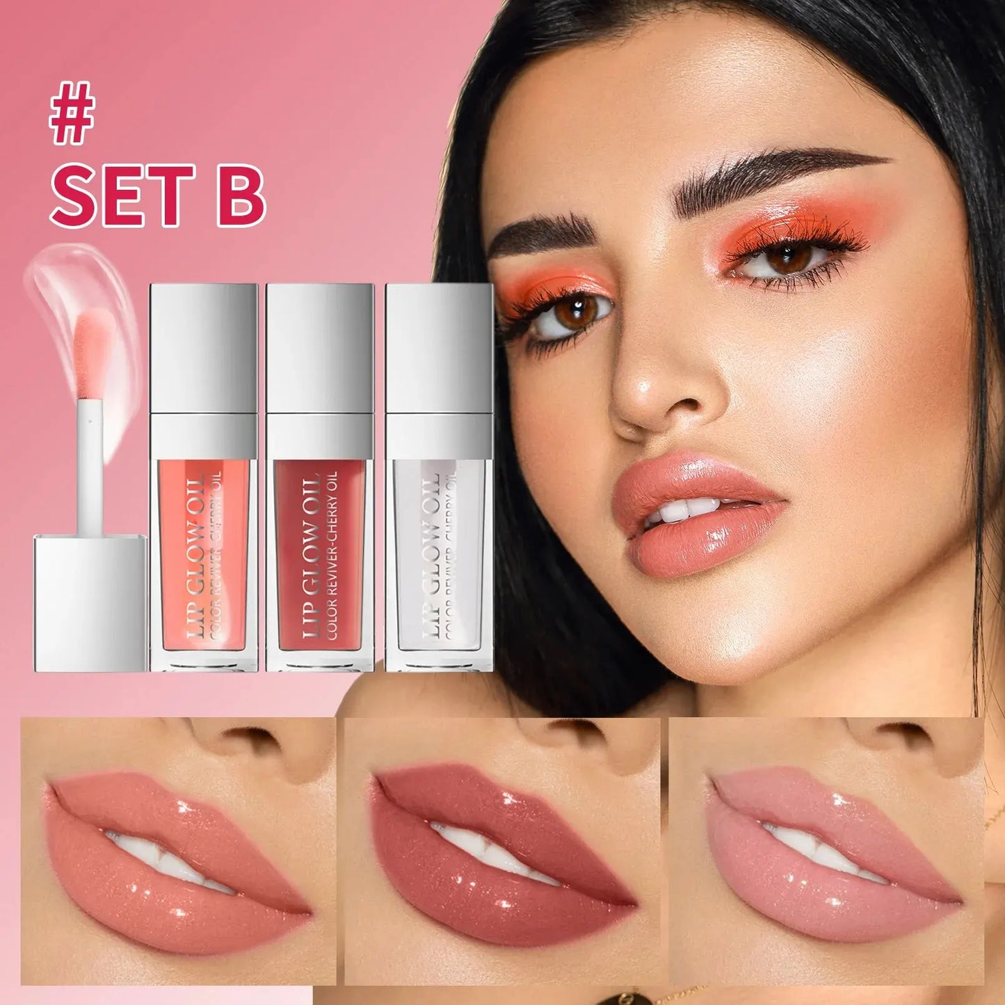 Hello Kiss Crystal Jelly Lip Oil Set – Tinted, Hydrating & Plumping Lip Gloss Combo