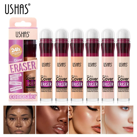 Corrector USHAS resistente al agua con punta de esponja: 12 tonos, look sin maquillaje