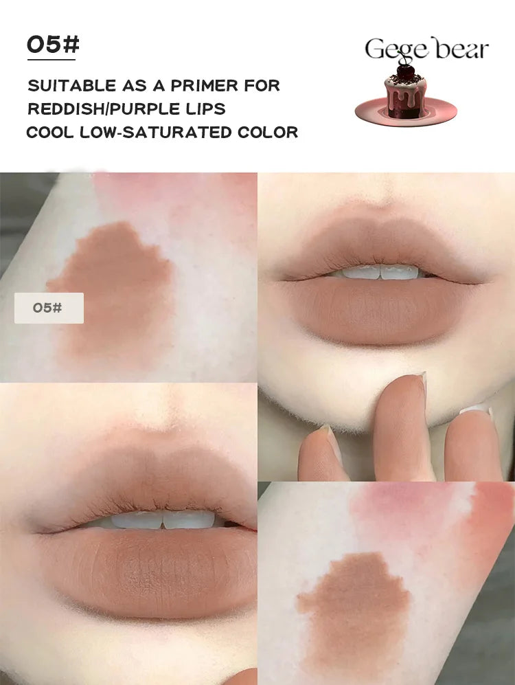 Delineador de labios mate Gege Bear Nude: lápiz aterciopelado resistente al agua y de larga duración 