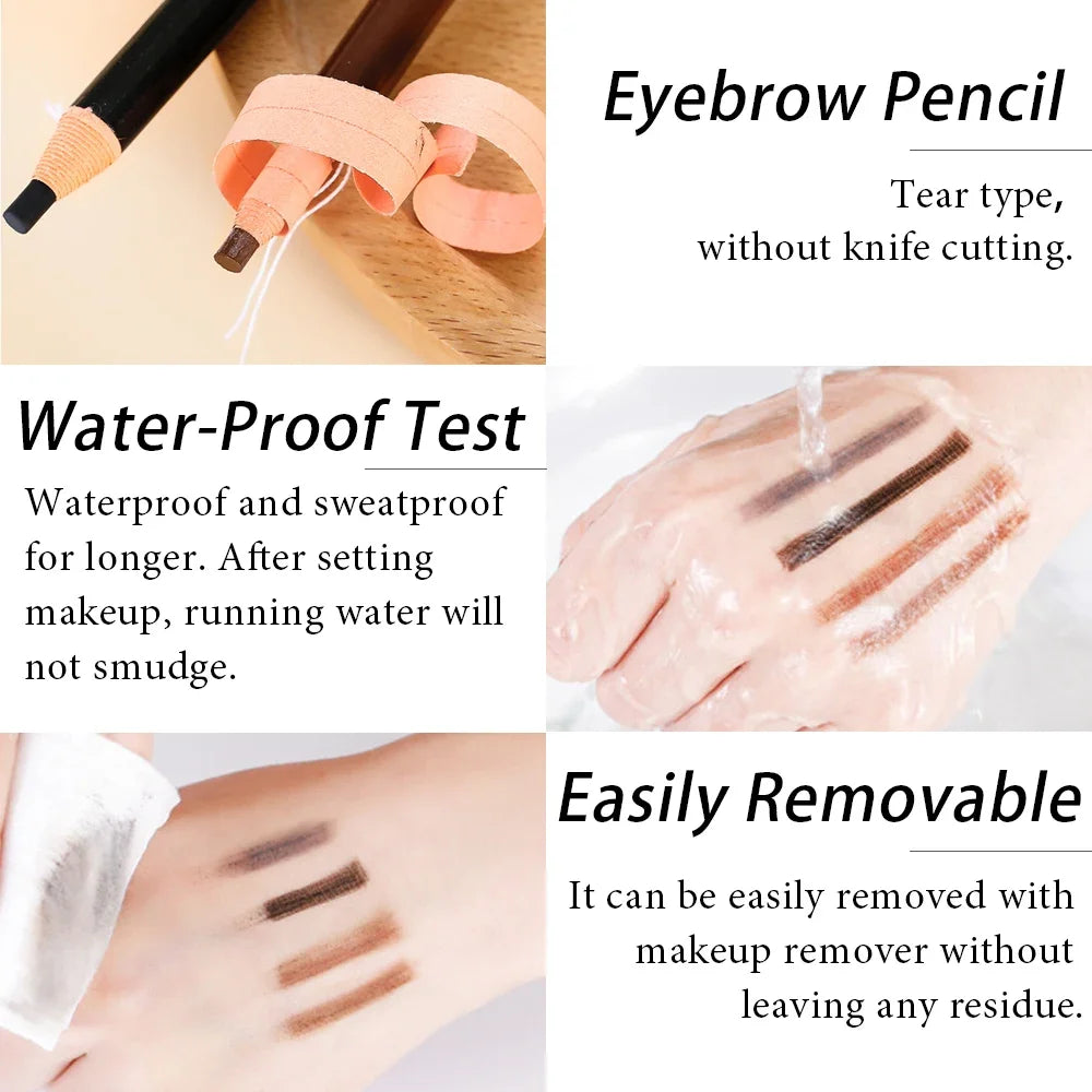 LuxuryGlow 5pcs Professional Microblading Eyebrow Pencil Set — Waterproof & Long-Lasting