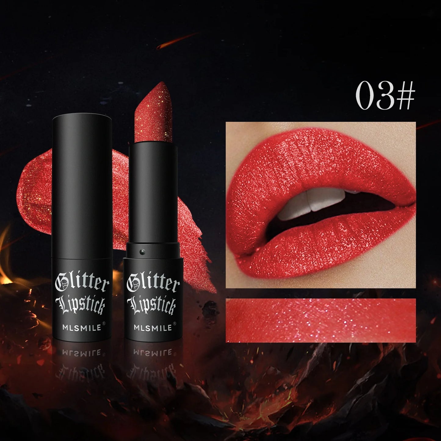 Lápiz labial mate MLSMILE: duradero, antiadherente, colores vibrantes para Halloween