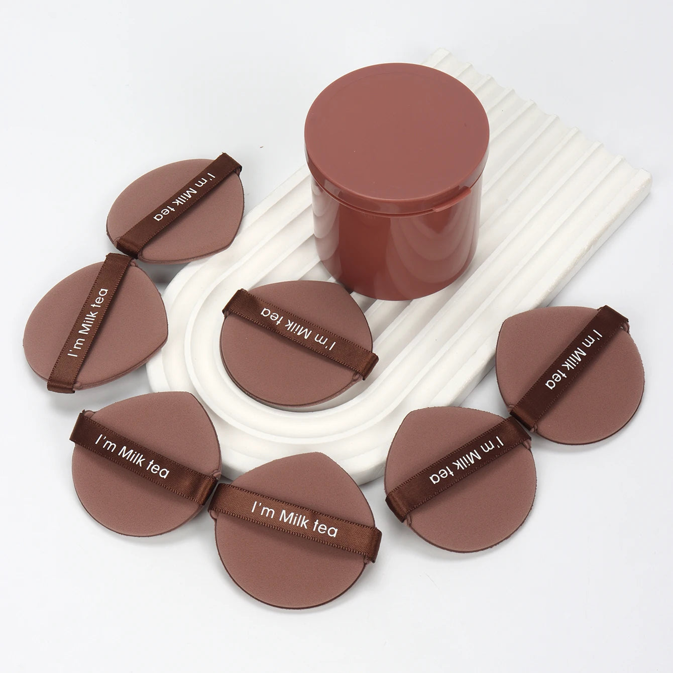 Karsyngirl - Juego de 7 esponjas de maquillaje de fresa (doble cara)