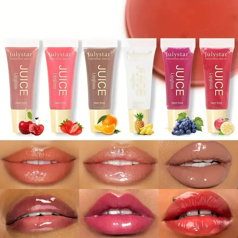 Aceite labial en gelatina Crystal Clear de Julystar: brillo labial hidratante y suavizante con aroma afrutado.