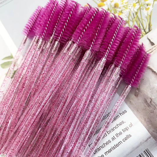 Mollie Lipper 500PCS Disposable Crystal Eyelash Mascara Wands | Lash Extension Tools