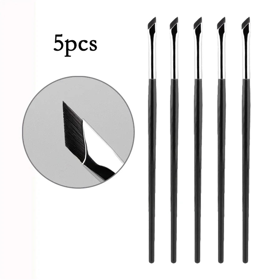 WOKO Ultra-Thin Precision Blade Eyeliner & Eyebrow Brush – White Wooden Handle