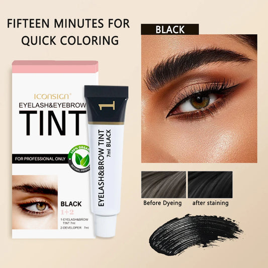 LuxuryGlow ICONSIGN Eyebrow & Eyelash Tint Kit – Waterproof Semi-Permanent Dye