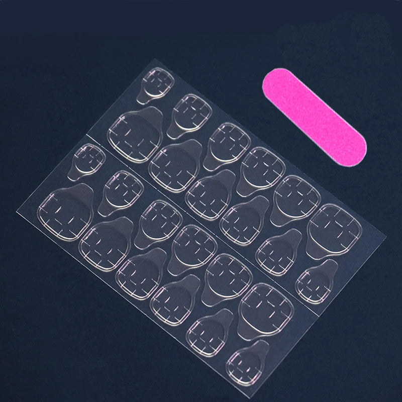 LuxuryGlow 24-Piece Short Square Press-On Nails Kit – Acrylic Fake Nails with Glue & File
