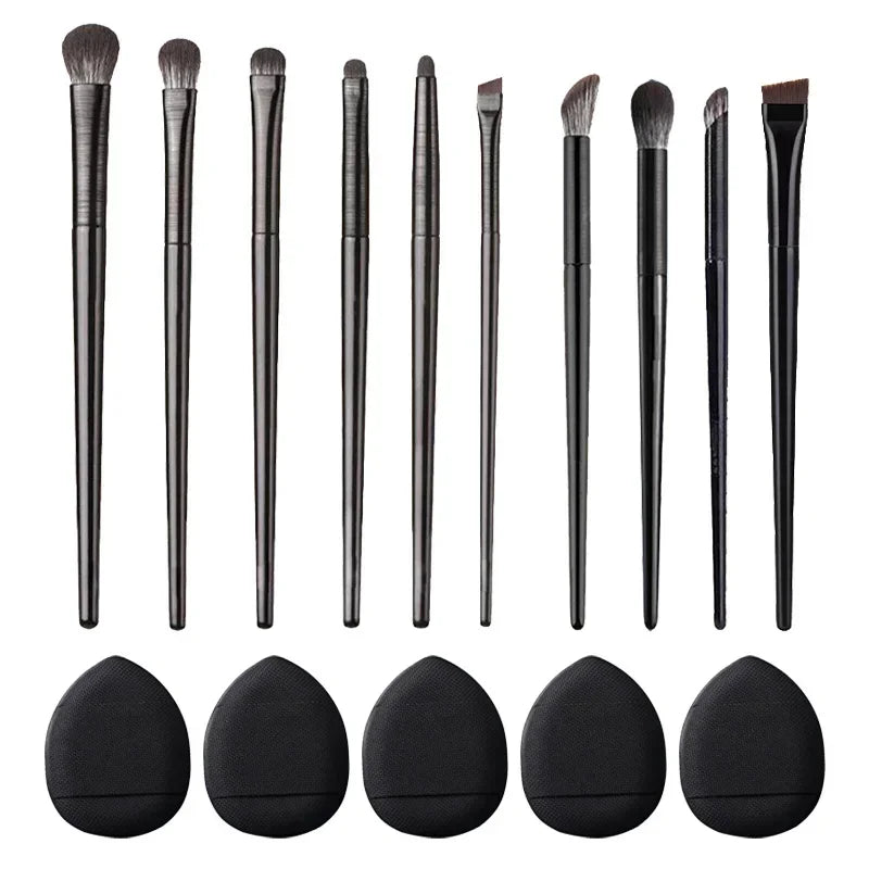 LuxuryGlow 10-Piece Soft Eyeshadow Brush Set – Precision Eye Makeup Tools